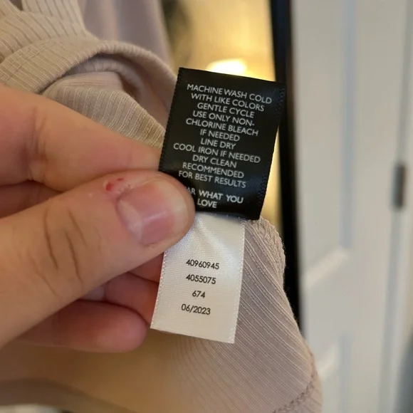 Rib knit Beige Long Sleeve Top - Picture 6 of 6